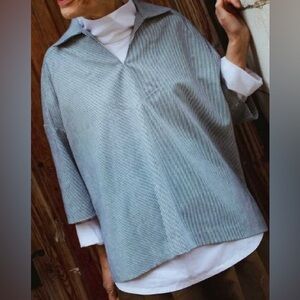 Kin by John Lewis Striped Oversized Blouse - Size M